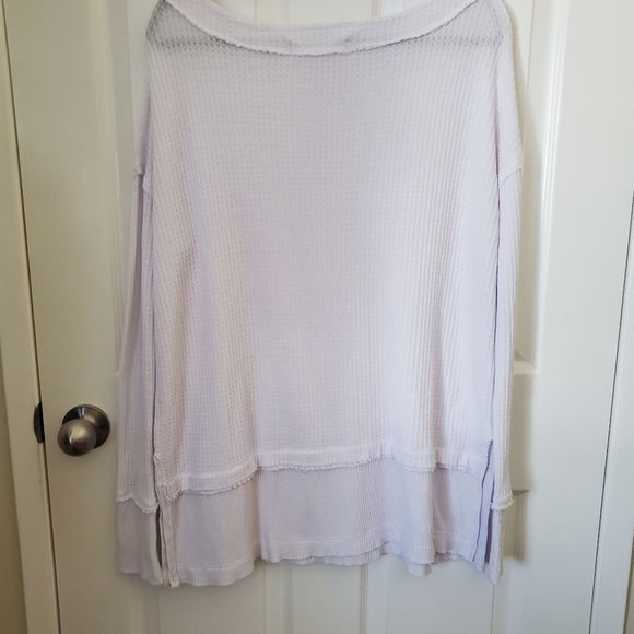 We The Free Oversized Thermal Knit White Long Sleeve Sweater Women's Size Small - Picture 8 of 9